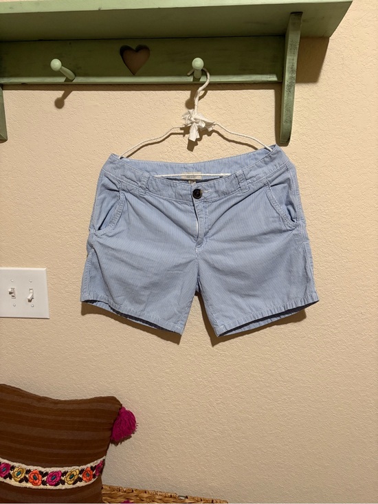 aerie Pants - aerie Light Blue Seersucker Mid-Rise Shorts